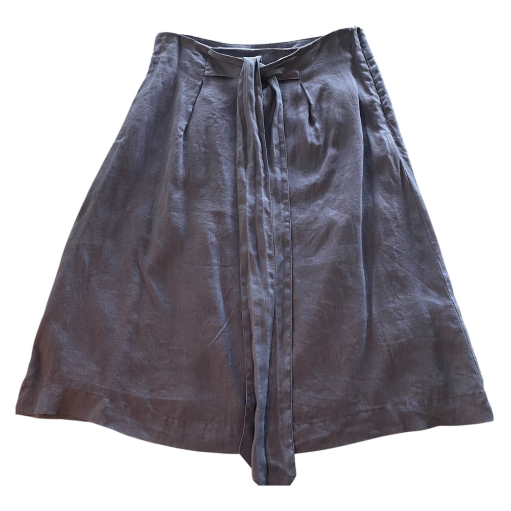 Ilse Jacobsen 100% Linen Tie Waist ALine Knee Length Skirt Medium